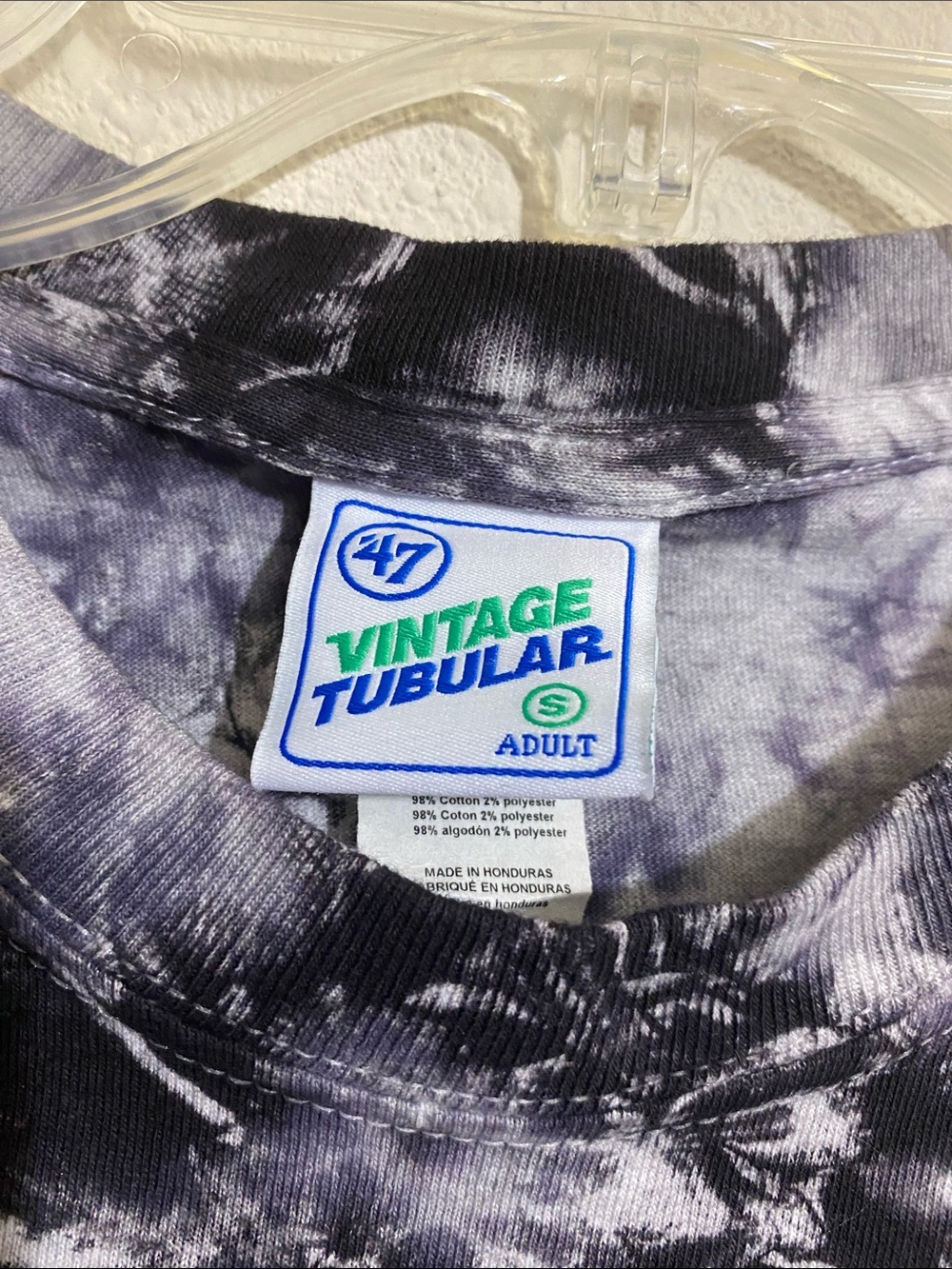 '47 VINTAGE TUBULAR Philadelphia Eagles Legacy Tie-Dye T-shirt w Raw Bttm Size S - Picture 3 of 6